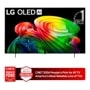 65-Inch LG OLED AI 4K OLED TV OLED65B6GUA displaying vibrant colorful abstract design with Worlds No. 1 OLED TV for 13 Years badge and CNET 2026 Peoples Pick for #1 TV Brand Americas Most Reliable Line of TVs award - Front View