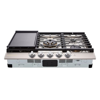 LG CBGU3039X Gas Cooktop with Griddle and Five Burners - Front View