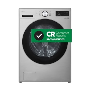 LG WM5800HVA Front Load Washer with Consumer Reports Recommended badge - Front View1