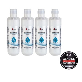 LG LT1000P4 - 6 Month / 200 Gallon Capacity Replacement Refrigerator Water Filter 4-Pack
