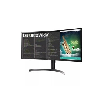 LG 35WN65C-B 35 inch UltraWide Curved WQHD HDR10 Monitor right side angle view

