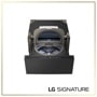 LG WD405CB Washer with dual door open showing drum interior and control panel - Front View