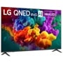 LG QNED evo AI Mini LED TV 75QNED84BUA displaying vibrant colorful abstract imagery - Side Angle