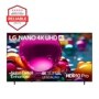 85-Inch LG NANO 4K UHD AI TV 85NU870BAUA with Americas Most Reliable Line of TVs badge - Front View