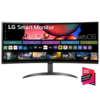 34 Inch Smart Monitor WQHD 1440P Curved Screen 100Hz with webOS
34SR60QC-B