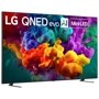 LG QNED evo AI Mini LED TV 100QNED84BU displaying vibrant colorful abstract imagery - Side Angle