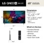 65-Inch LG QNED AI Mini LED TV 65QNED8MBAA Dimensions and Whats in the Box with Standard Remote