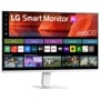 LG 27U511SB-W SmartMonitor with webOS interface displaying streaming apps and content - Right View
