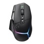 Logitech G 910006160 gaming mouse with programmable buttons G7-G9, scroll wheel, and RGB lighting along base - Top View