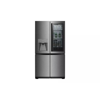 Front view of the LG SIGNATURE 31 cu. ft. Smart wi-fi Enabled InstaView™ Door-in-Door® Refrigerator - LUPXS3186N. 