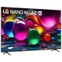 85-Inch LG NANO 4K UHD AI TV 85NU700BPUA displaying vibrant colorful abstract imagery - Front Angle View