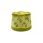 ADQ74774002 vacuum filter with bright yellow mesh fabric featuring water faucet pattern design and green plastic rim