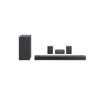 LG S75QR Soundbar with subwoofer and rear speakers front view