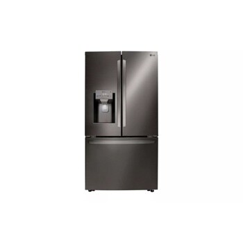 Front view of the 24 cu. ft. Smart wi-fi Enabled French Door Counter-Depth Refrigerator - LRFXC2406D. 
