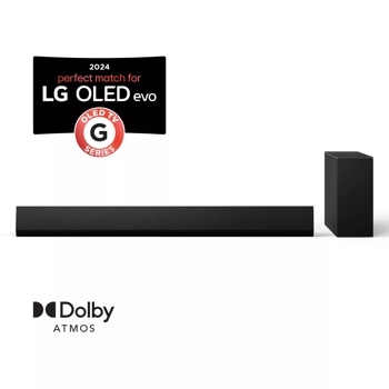 LG Soundbar for TV SG10TY front view with subwoofer
