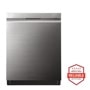 Front view of the LG SIGNATURE Top Control Smart Wi-Fi Enabled Dishwasher with TrueSteam® and QuadWash™ - LUDP8908SN. Includes a graphic logo that says, Brought to you by America’s Most Reliable Line of Appliances.