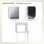 LG SDNTH981S Dishwasher Dimensions 23 3/4 Inch W x 26 1/8 Inch D x 33 5/8 Inch H - Front Side and Top Views