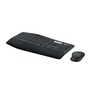 Logitech 920008219 wireless keyboard and mouse combo with cushioned palm rest in black finish