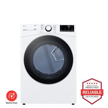 LG DLE3600W Electric Dryer Brought to You by Americas Most Reliable Line of Appliances - Front View