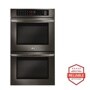 Front view of the 9.4 cu. ft. Double Wall Oven - LWD3063BD. Includes a graphic logo that says, Brought to you by America’s Most Reliable Line of Appliances.