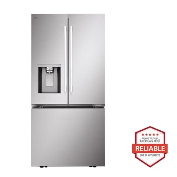 25 cu. ft. 3-Door French Door Refrigerator with Hybrid Handle Design and External Ice and Water Dispenser1