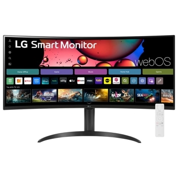 34" MyView Smart Monitor WQHD 1440P Curved Screen 100Hz with webOS Tilt/Height Adjustable Stand1