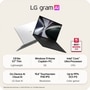 LG gram AI 15Z90U-H.AS57U1 Laptop infographic showing 2.8 lbs 0.7 inch thin lightweight design Windows 11 Home Copilot+ PC Intel Core Ultra Processor On-Device AI Cloud AI LG Dual AI 15.6 inch Touchscreen FHD IPS Resolution Up to 99% DCI-P3 Color gamut PC MAG Best Brands 2026 Reprinted with permission 2026 Ziff Davis LLC All Rights Reserved
