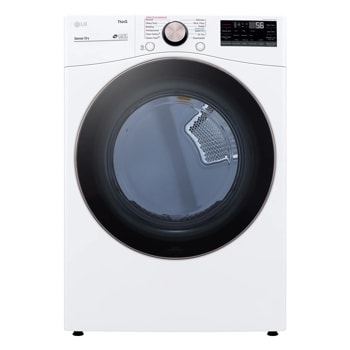 LG DLEX4000W Dryer with Sensor Dry and Steam Cycle options - Front View1