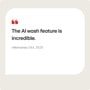 WM5800HAA LG Washer customer testimonial quote The AI wash feature is incredible from mikerooney Oct. 2025