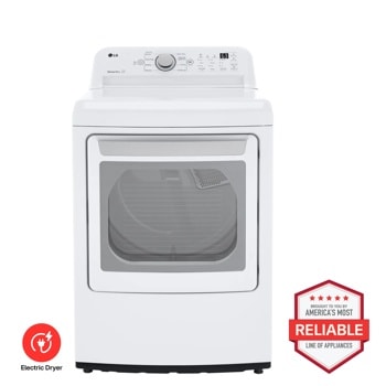 LG DLE7150W Electric Dryer Brought to You by Americas Most Reliable Line of Appliances - Front View
