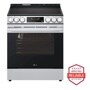 27 cu. ft. Smart Counter-Depth MAX™ French Door Pocket Handle Refrigerator with Slide-in Electric Range, Top Control Dishwasher and Microwave Kitchen Package in Stainless Steel LRFLC2716S_LSEL6333XE_MVEL2033F_LDNTM545S