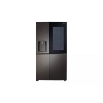 27 cu. ft. side by side instaview refrigerator front view with tinted glass panel