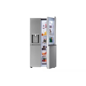 27 cu. ft. side by side door in door refrigerator with right door slightly open