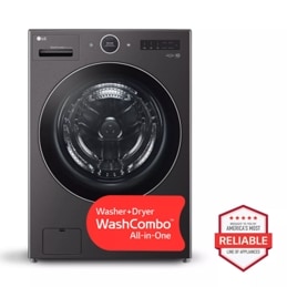 LG WM6998HBA All-In-One Washer Dryer Combo front view