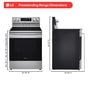 LG LREN6321YE Freestanding Range Dimensions 29 7/8 Inch W x 29 1/8 Inch D x 46 1/2 Inch H - Front and Side Views