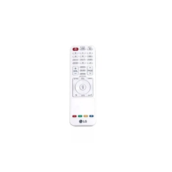 AKB73616401 LG TV remote control with power button, navigation pad, volume controls, and colored shortcut buttons on white background1