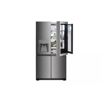 lg signature 31 cu. ft. door in door refrigerator with right door open