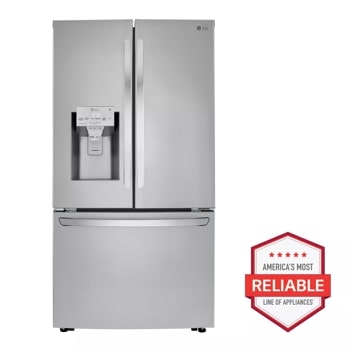 LG LRFXC2406S 24 cu. ft. french door counter-depth refrigerator front view