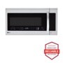 Front view of the 2.0 cu. ft. Over-the-Range Microwave Oven with EasyClean® - LMVM2033ST. Includes a graphic logo that says, Brought to you by America’s Most Reliable Line of Appliances.