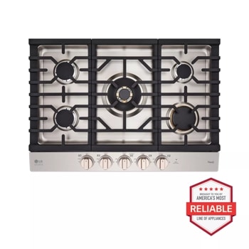 LG STUDIO 30” UltraHeat™ Gas Cooktop with EasyClean®	
