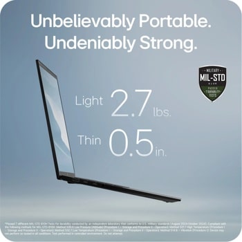 Unbelievably Portable. Undeniably Strong. *Passed 7 different MIL-STD 810H Tests for durability conducted by an independent laboratory that conforms to U.S. military standards (August 2024-October 2024). Compliant with the following methods for MIL-STD-810H: Method 500.6 Low Pressure (Altitude) (Procedure I - Storage and Procedure II - Operation); Method 501.7 High Temperature (Procedure I - Storage and Procedure II - Operation); Method 502.7 Low Temperature (Procedure I - Storage and Procedure II - Operation); Method 514.8 - Vibration (Procedure 1). Device may not perform as tested in all conditions. Test performed in controlled environment. Do not attempt.