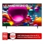 LG NANO 4K UHD AI TV 55NU850BPUA displaying vibrant colorful spheres with CNET 2026 People's Pick for #1 TV America's Most Reliable Line of TVs badge