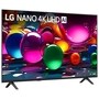 55-Inch LG NANO 4K UHD AI TV 55NU710BAUA displaying vibrant colorful spheres on screen with stand