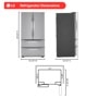 LG LMWS29626S Refrigerator Dimensions 35 3/4 Inch W x 36 1/4 Inch D x 69 3/4 Inch H - Front, Side and Top Views