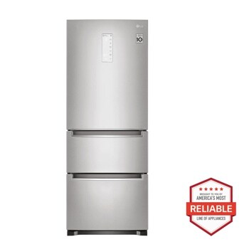 Front view of the 11.7 cu. ft. Kimchi/Specialty Food Refrigerator - LRKNS1205V. Includes a graphic logo that says, Brought to you by America’s Most Reliable Line of Appliances.