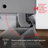 Install next to wall adjacent cabinet with minimal clearance door wide open even in tight space