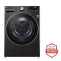 Front view of the 5.0 cu. ft. Mega Capacity  Smart wi-fi Enabled Front Load Washer with TurboWash™ 360° and Built-In Intelligence - WM4200HBA. Includes a graphic logo that says, Brought to you by America’s Most Reliable Line of Appliances.
