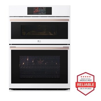 Front view of the LG STUDIO Combination Double Wall Oven WCES6428N