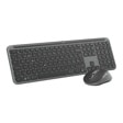 Logitech 920013271 wireless keyboard and mouse combo in dark gray with full-size layout and ergonomic design