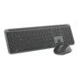 Logitech 920013271 wireless keyboard and mouse combo in dark gray with full-size layout and ergonomic design